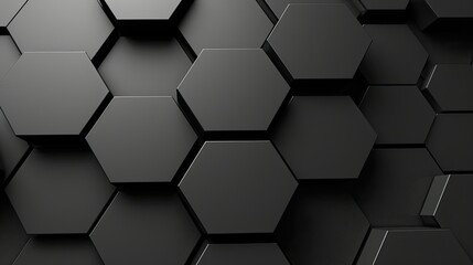 Abstract black texture background hexagon carbon