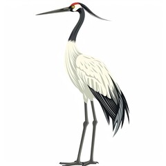Obraz premium Crane Retro animal fashion cartoon isolated whitebackground