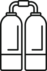 Line art icon of an oxygen tank, essential equipment for scuba diving and exploring the underwater world