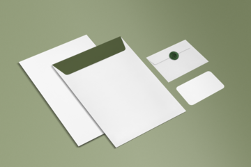 Stationery envelope png mockup, corporate identity set