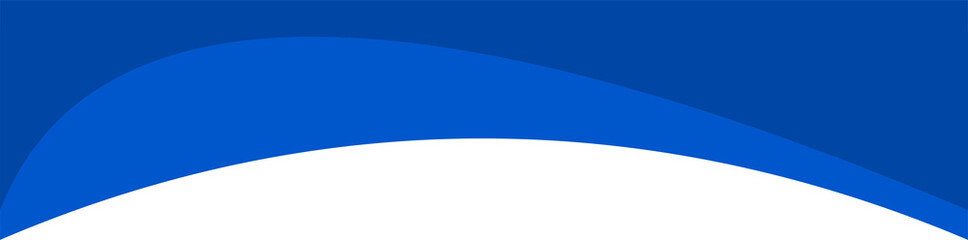 Header shape background for website design. Blue border for banner. Abstract divider for bottom or frame of template and web page. Presentation wavy and curve separator.