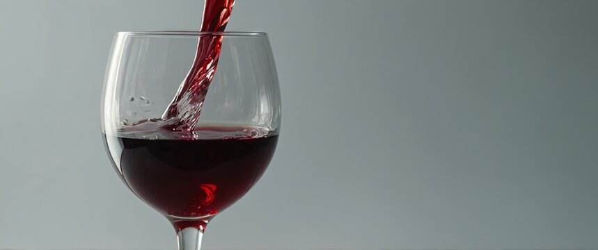 Refraction of light and shadow through glasses of red wine Light passing through crystal glass Caustic effect Minimal autumn concept with wine on a light background.