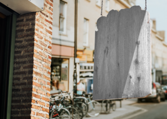 Wooden sign png mockup, transparent design for bars