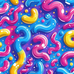 Colorful Abstract Pattern With Shiny Shapes