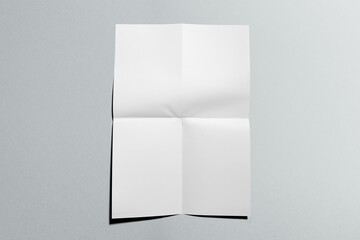 Folded poster mockup png transparent, realistic wall advertisement