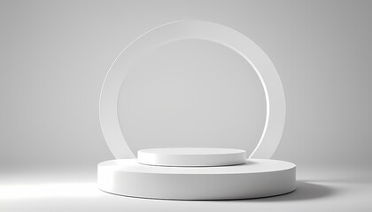 White Podium In A Minimalistic Style Product Photography Generative Ai Illustration