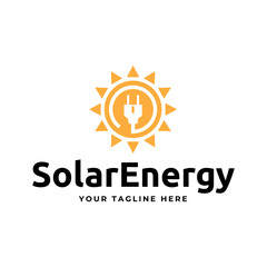 Solar Energy logo designs vector, Sun power logo