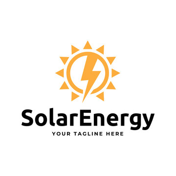 Solar Energy logo designs vector, Sun power logo