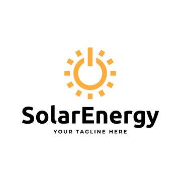 Solar Energy logo designs vector, Sun power logo