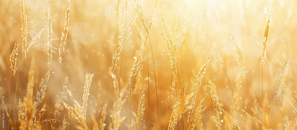 Poster Nature themed wallpaper with a dry grass background presenting ample copy space image for text against an abstract backdrop