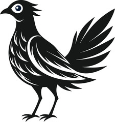 Naklejka premium Bird vector Art Silhouette illustration. Generative AI