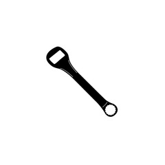 Wrench and Bottle Opener outline filled icon, Vector illustration design