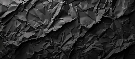 Background of crumpled black paper with copy space image