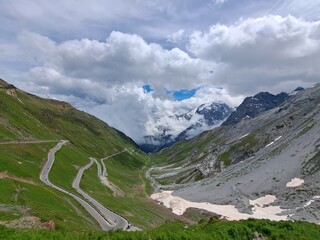 Stelvio road in Italian Alps
