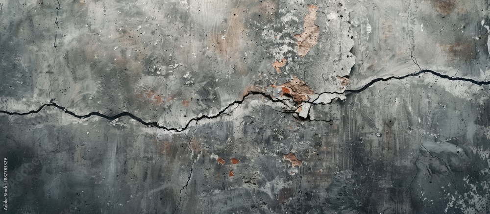Aufkleber textured background of a grungy concrete cement wall with a crack providing some copy space image