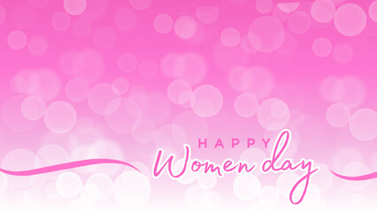 International women's day poster. Woman sign. Bubble pink design template. Happy women's Day. illustration