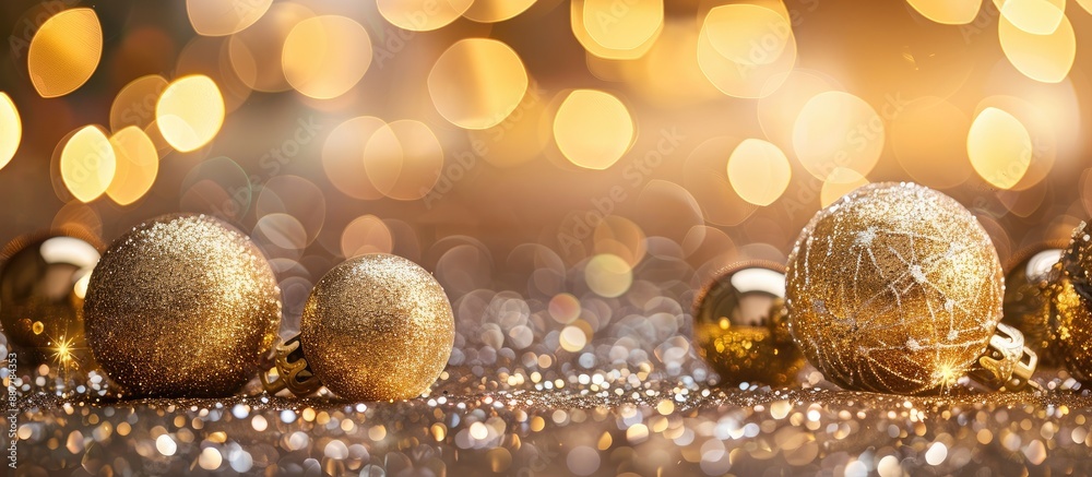 Poster xmas themed background adorned with shimmering gold glitter ideal for holiday decor or card design w