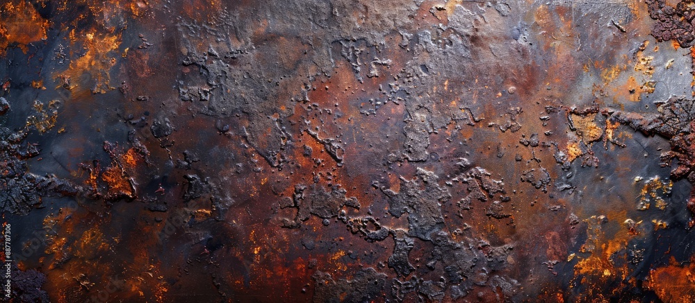 Poster texture background of an abstract rusted steel plate with copy space image
