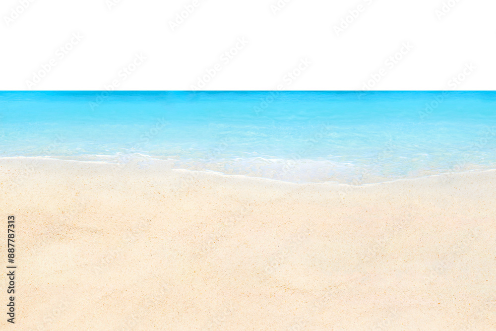 Sticker beautiful beach png border, transparent background