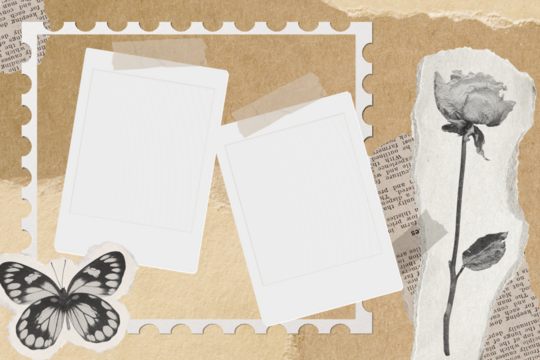 Instant photo film png frame mockup, transparent design