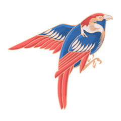 Blue bird png, vintage animal illustration, transparent background