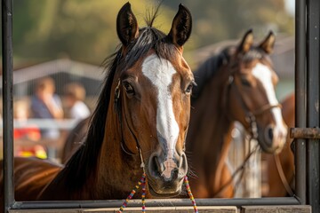 Closeup Portrait of a Brown Horse