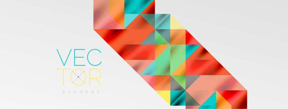 Tech minimal overlapping triangle shapes elements geometric graphic pattern