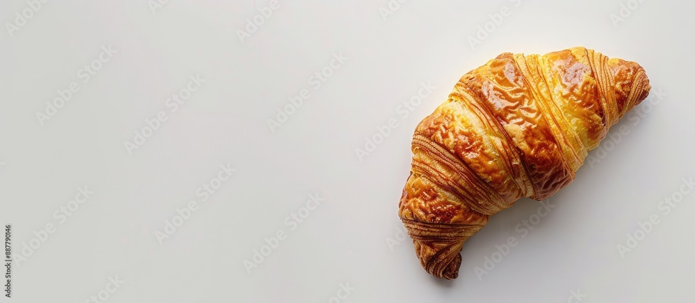 Aufkleber a delicious solo butter croissant displayed on a white backdrop with a clear clipping path for a cop