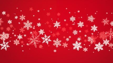 Red Background with White Snowflakes Falling Festive Winter Wallpaper