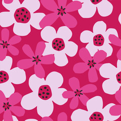 Big cutout flowers seamless pattern