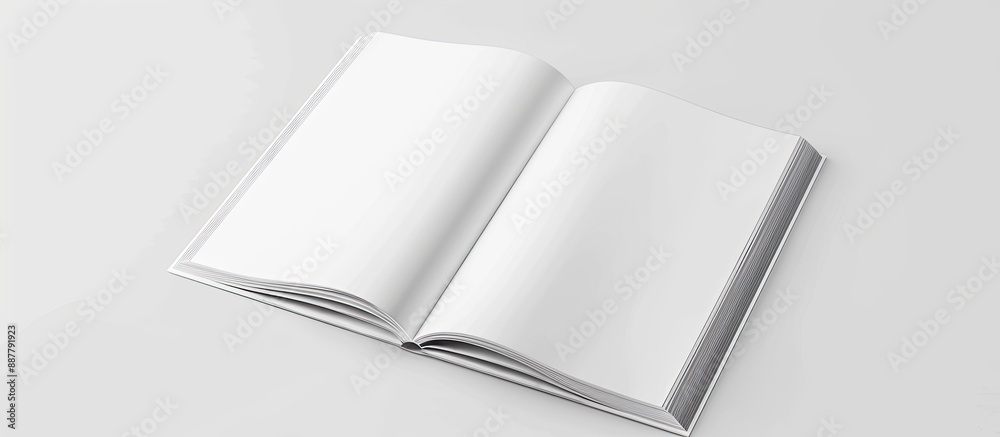 Poster a white magazine mockup with copy space image set against a white background