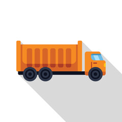 Orange tipper truck transporting building materials on a construction site