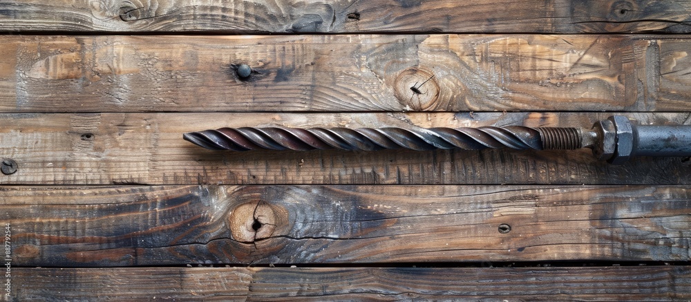 Poster drill wood floor with ample copy space image