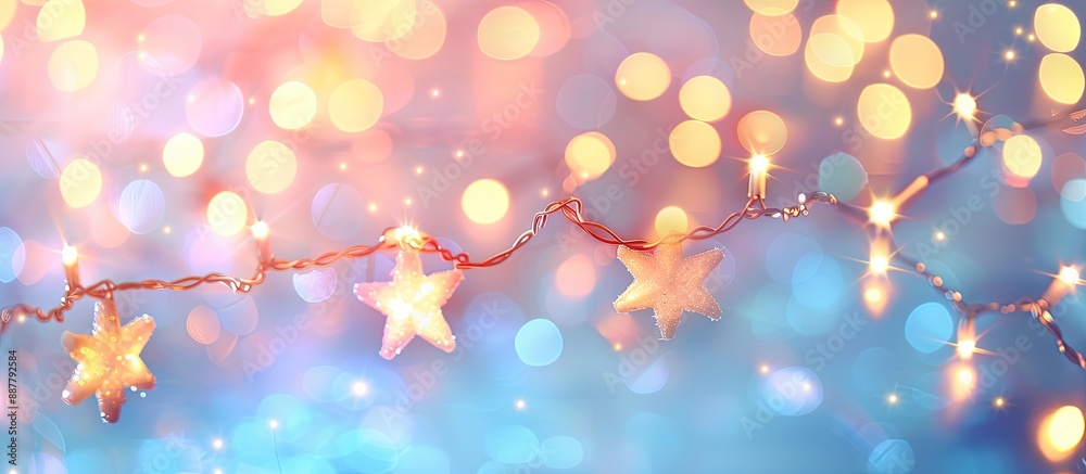 Aufkleber abstract festive background with bokeh lights stars and copy space image