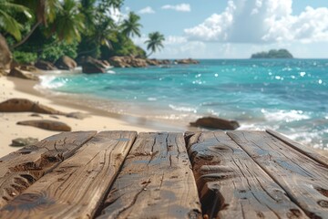 Wooden Plank Overlooking the Ocean