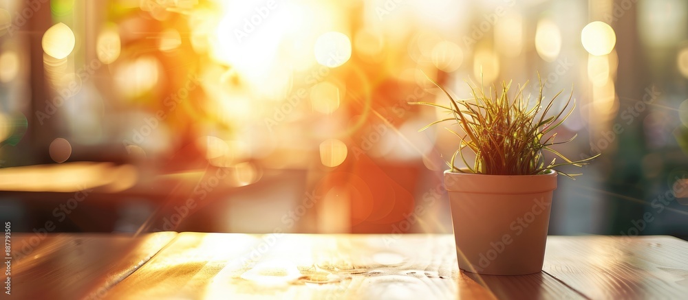 Aufkleber Available copy space image with sunlit ambiance against a soft blurred window backdrop for customization