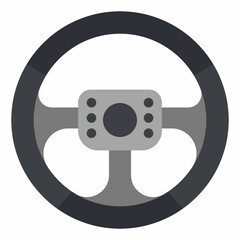 Classic steering wheel vector cartoon illustration isolated on a white background.