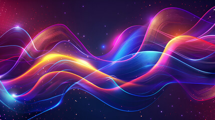 Vibrant Big Neon Wave Background