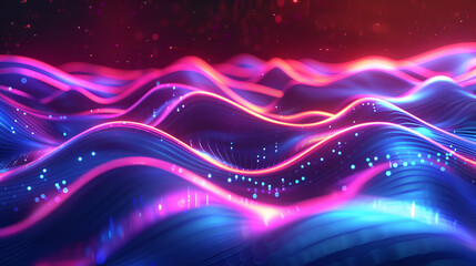 Vibrant Big Neon Wave Background