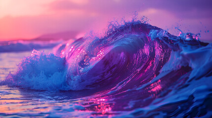 Vibrant Big Neon Wave Background