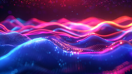 Vibrant Big Neon Wave Background