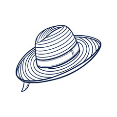 Hat line art vector illustration