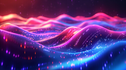 Vibrant Big Neon Wave Background