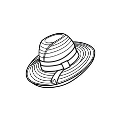 Hat line art vector illustration