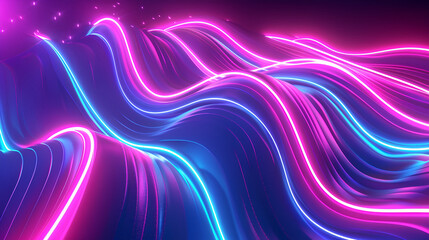 Vibrant Big Neon Wave Background