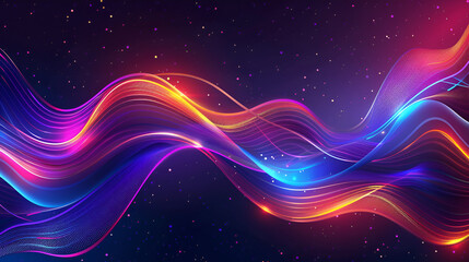 Vibrant Big Neon Wave Background
