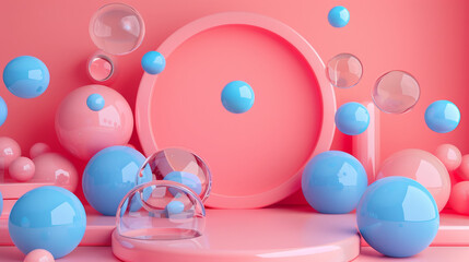  a soft pink gradient or abstract pattern as the backdrop to create a vibrant yet minimal aesthetic.