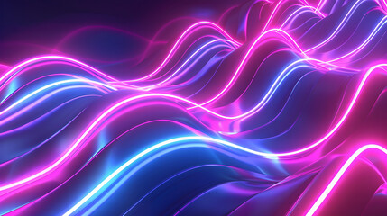 Vibrant Big Neon Wave Background