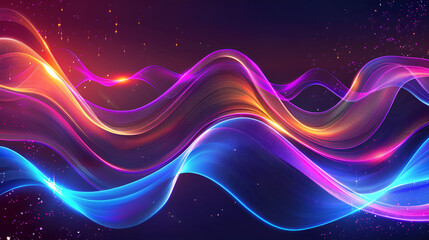 Vibrant Big Neon Wave Background