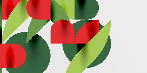 Circles, semi circles, squares and round shapes mosaic techno art. Vector Illustration For Wallpaper, Banner, Background, Card, Book Illustration, landing page